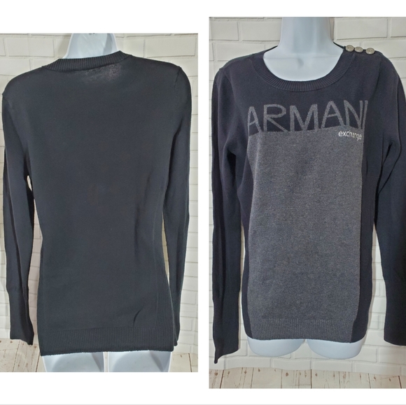 Armani Exchange Black and Gray Sweater - Picture 1 of 6